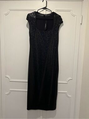 bebe Black Sequin Maxi Dress